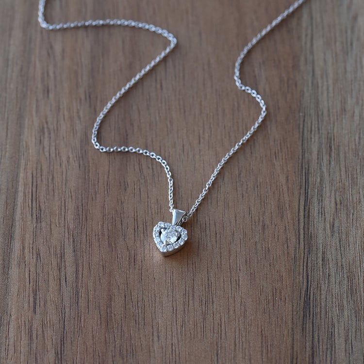 Elegante Anhänger mit Diamanten-Herz im Halo-Stil Delma 73303