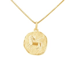Goldanhänger mit Symbolen des Tierkreiszeichens Widder