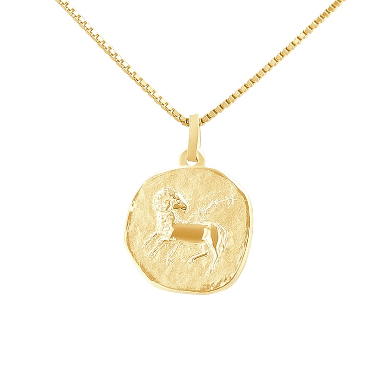 Goldanhänger mit Symbolen des Tierkreiszeichens