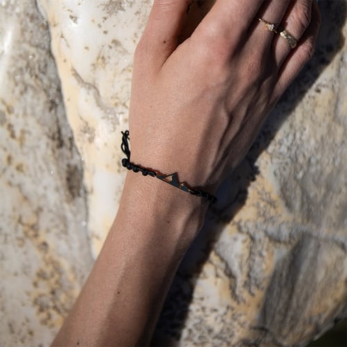 Silbernes String-Armband mit Bergmotiv Mountain