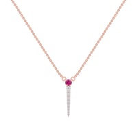 Atypische Kette mit Rubin und Diamanten Zaiden