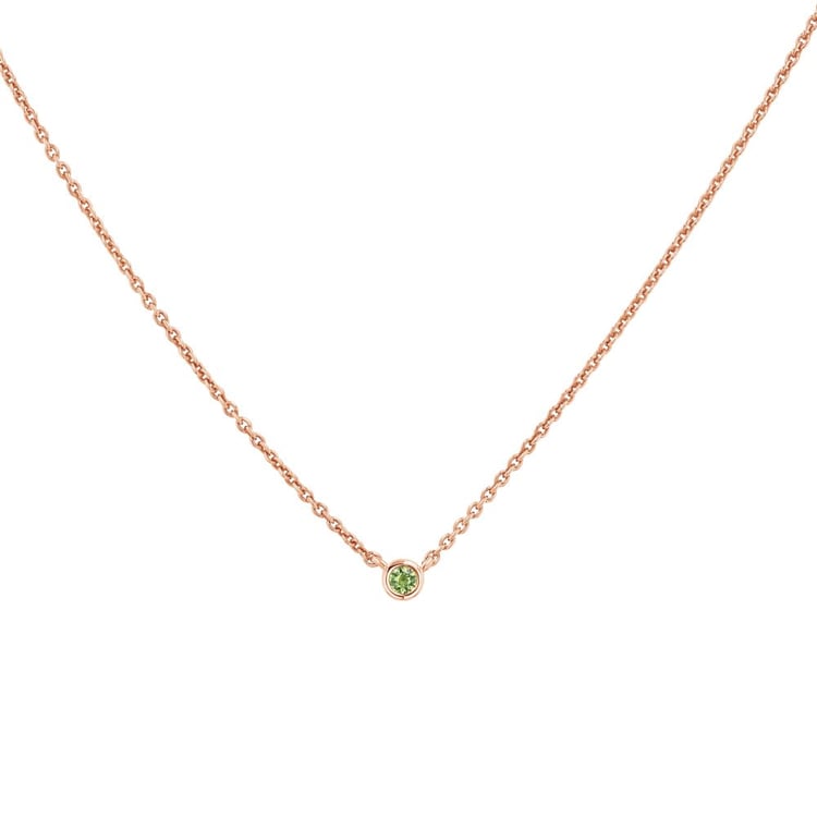 Minimalistische Kette mit einem grünen Saphir Glosie 161247