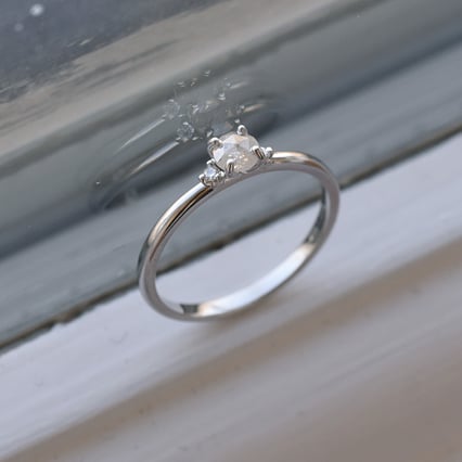 Goldring mit Salt and Pepper Diamant Hye