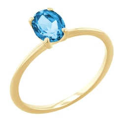 Eleganter Verlobungsring mit einem ovalen Schweizer Topas Frost