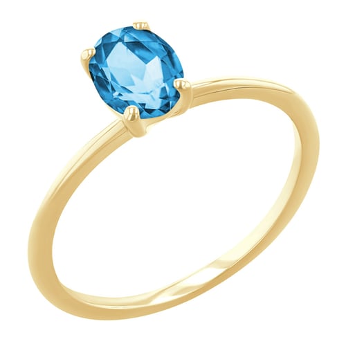Eleganter Verlobungsring mit einem ovalen Schweizer Topas Frost