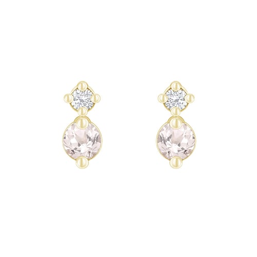 Minimalistische Ohrringe mit Morganiten und Diamanten Durante