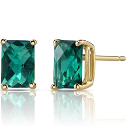 Goldene Ohrringe mit Emerald Smaragden Handan