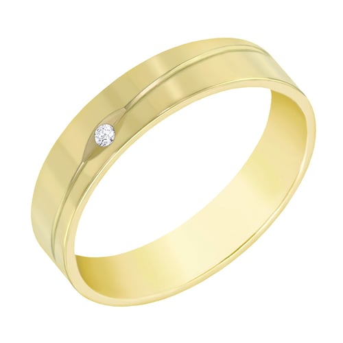 Flache Eheringe aus Gold mit Diamanten Tesar