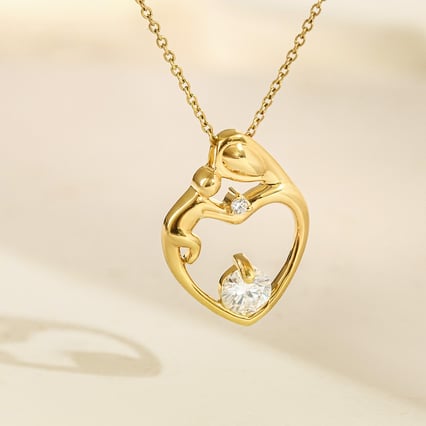 Anhänger Mutter und Kind mit Moissanit und Lab Grown Diamant Ella