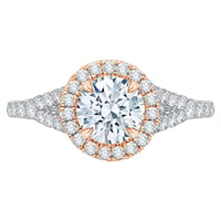 Romantischer Verlobungsring mit Diamanten im Halostil Tribeca
