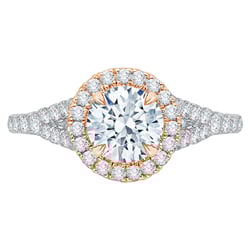 Romantischer Verlobungsring mit Diamanten im Halostil Tribeca