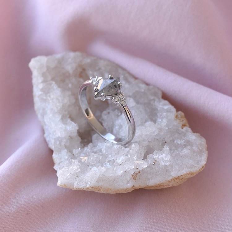 Unikater Ring mit Salt and Pepper Diamant Rogue 67504