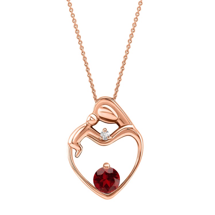 Anhänger Mutter und Kind mit Granat und Diamanten Ella 24339