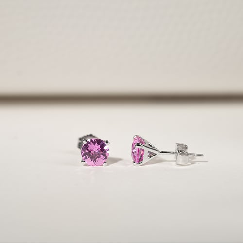 Ohrstecker aus 585 Gold mit rosa Saphiren Hulda