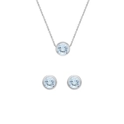 Goldenes Schmuckset mit Aquamarinen Omame