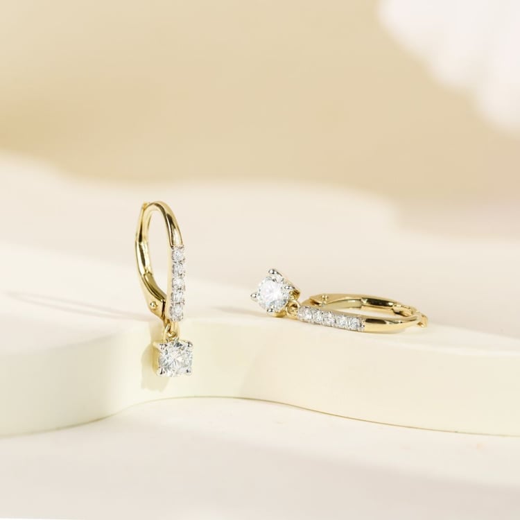 Silberne Hängeohrringe mit natürlichen Diamanten 158805