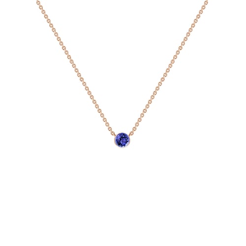 Minimalistische Kette mit einem Tansanit Glosie