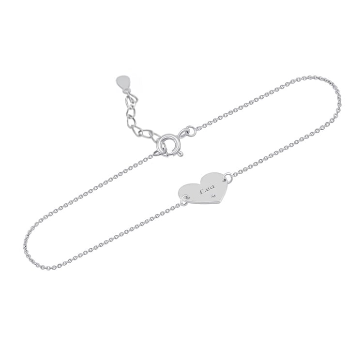 Personalisiertes Armband aus Silber mit Herz Nikole