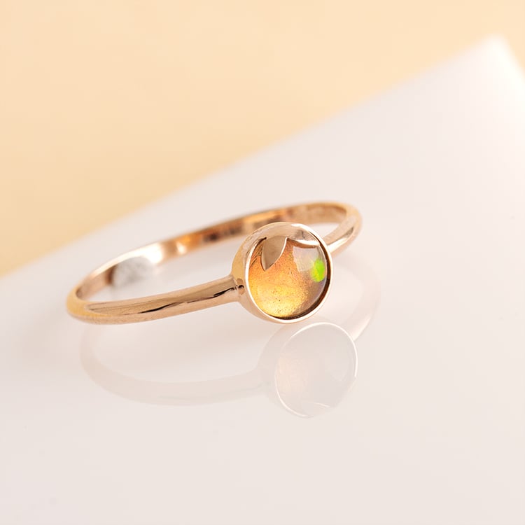 Goldring mit rundem Opal Yana 120747