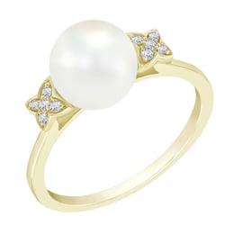 Perlenring mit Diamanten Zarina