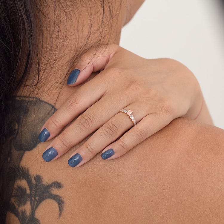 Verlobungsring mit 0.30ct IGI-zertifiziertem pfirsichfarbenen Lab Grown Diamanten Mica 126220