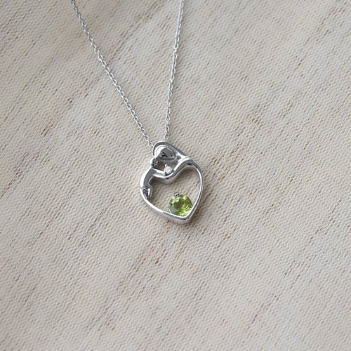 Anhänger Mutter und Kind mit Olivin und Diamant Ella