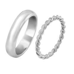 Atypische Trauringe aus Platin mit Schnurmotiv Aase