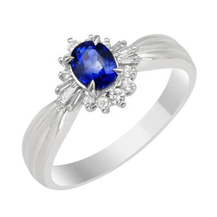 Blauer Saphir im Goldring mit Diamanten Eriel 83801
