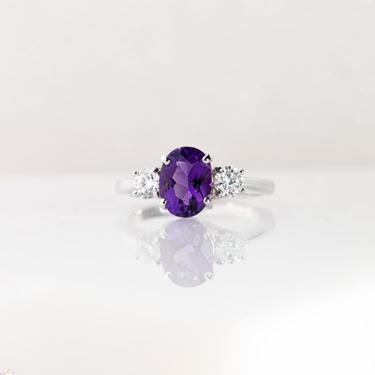 Verlobungsring mit Amethyst und Lab Grown Diamanten Brink 147581