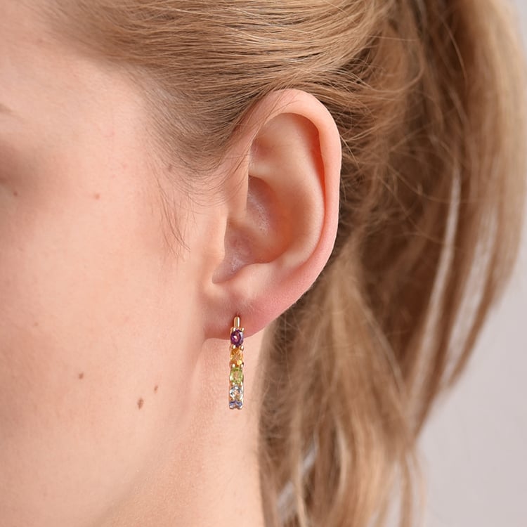 Silberne Ohrringe in Regenbogenfarben Suzette 60366