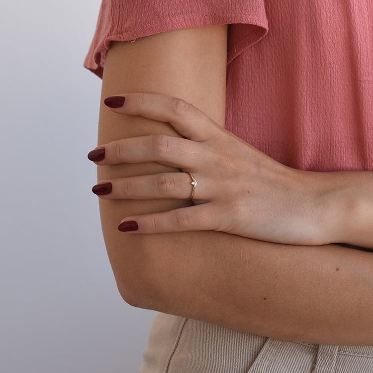 Silberring in V-Form mit einem Lab Grown Diamanten Doreen 104534