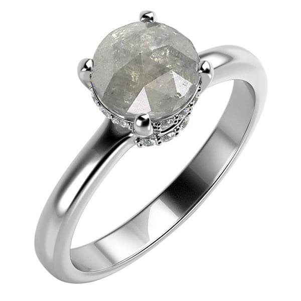 Goldener Verlobungsring mit Salt and Pepper Diamant Xela