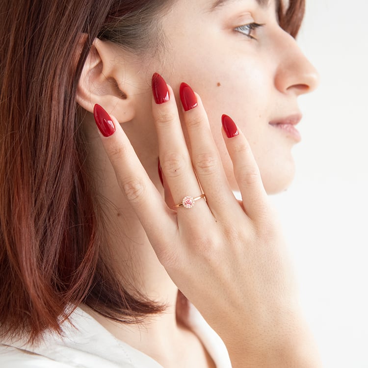 Halo-Ring mit einem IGI zertifizierten 0.29 ct rosa Lab Grown Diamanten Cassidy 113211