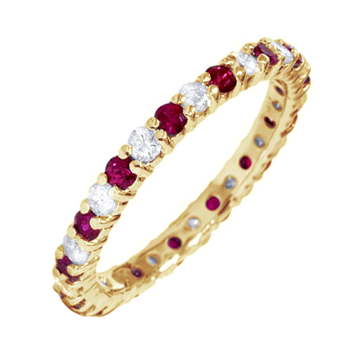 Rubinring aus Gelbgold mit Diamanten 80663
