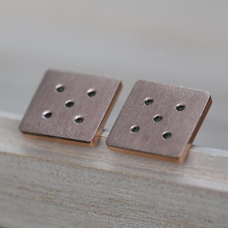 Goldene Manschettenknöpfe mit schwarzen Diamanten Orien 9430