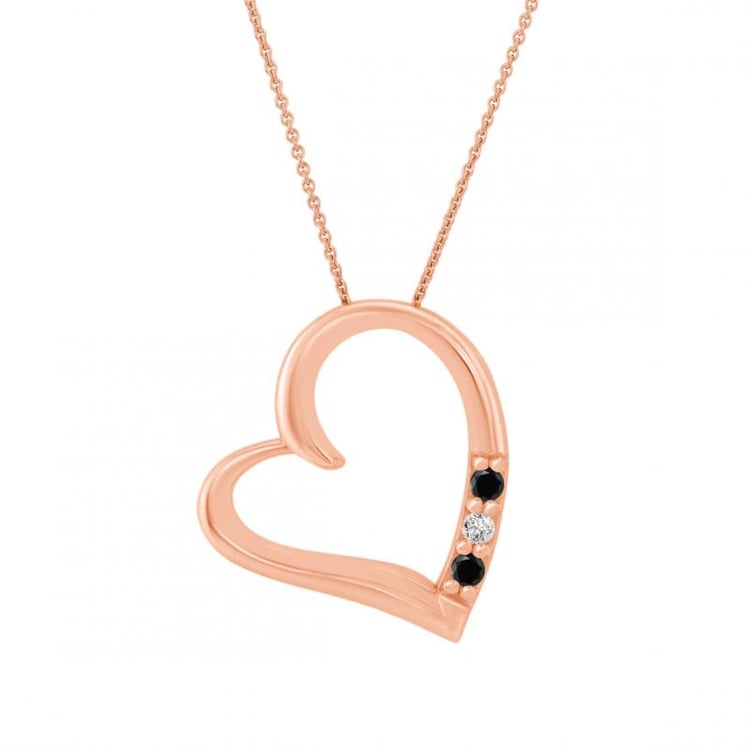 Anhänger in Herzform mit schwarzen und weißen Diamanten Tanish 37469
