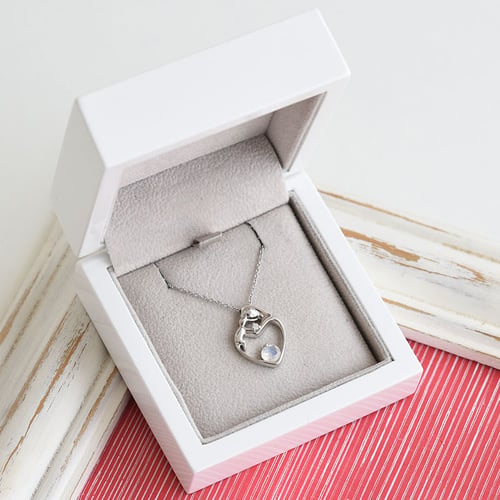 Anhänger Mutter und Kind mit Mondstein und Diamant Ella
