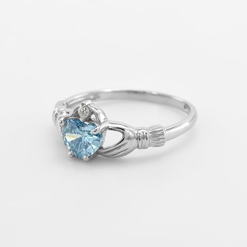 Goldener Claddagh-Ring mit Topas und Diamant Norie