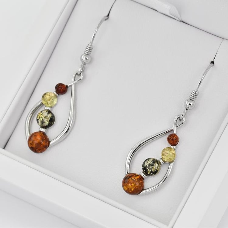 Bernstein hängende Ohrringe in Eppi-Geschenkbox 28904