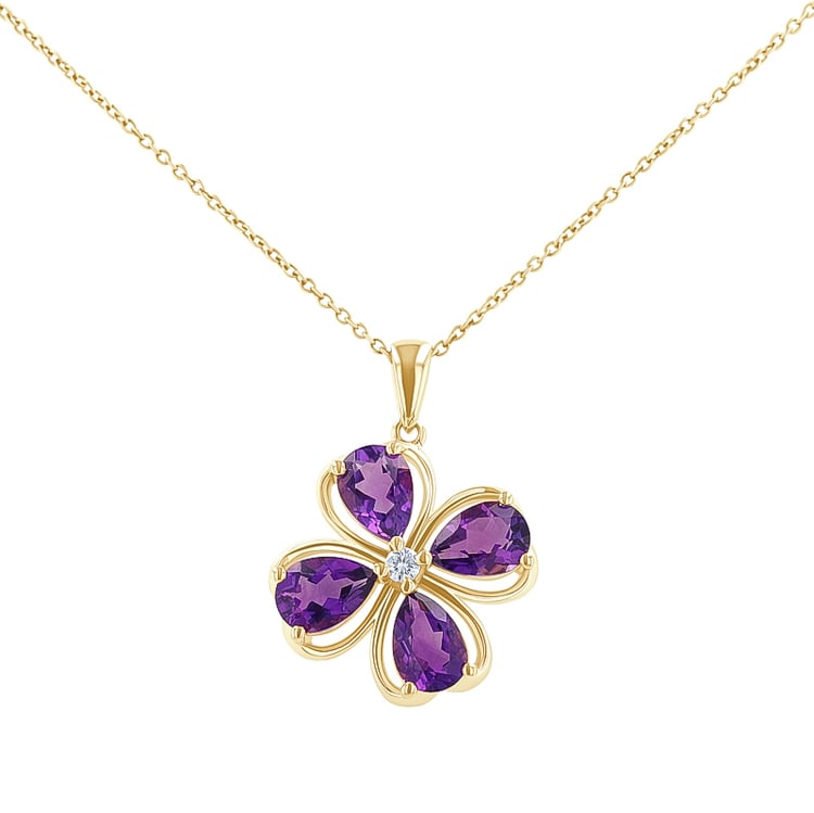 Anhänger mit Vierblatt aus Amethysten Celerity
