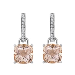 Goldohrringe 2 in 1 mit Morganit und Diamanten Reza