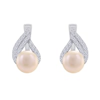 Silberne Perlenohrringe mit Zirkonia Zona