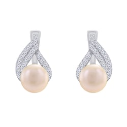 Silberne Perlenohrringe mit Zirkonia Zona
