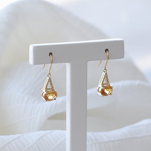 Goldene Citrinohrringe mit Diamanten Jesper