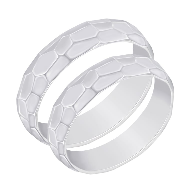 Glänzende gehämmerte Trauringe aus Gold Adalicia 48639