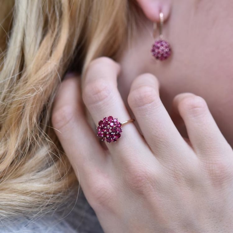 Turmalin Ohrringe und Ring 4734