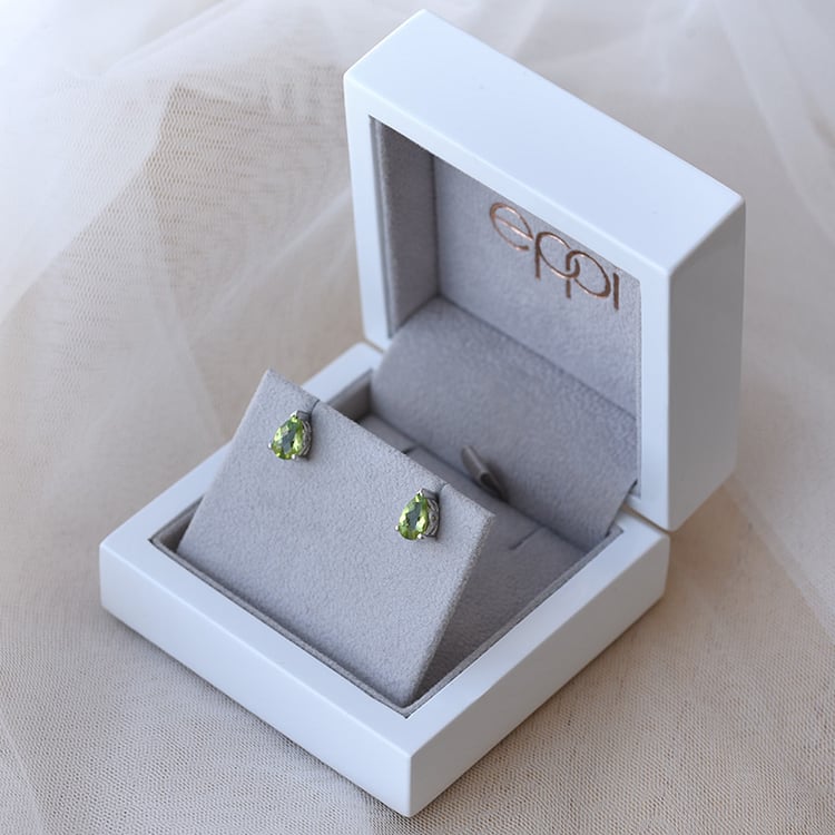 Silberne Ohrringe mit Olivinen Nandika 68954