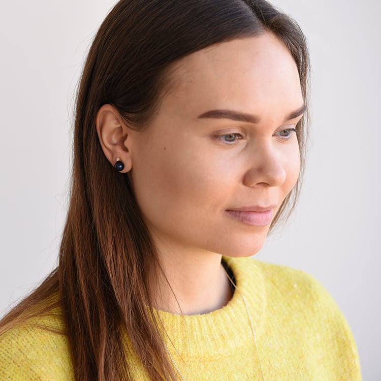 Ohrringe mit schwarzen Perlen 58522