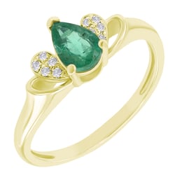 Goldring mit Smaragd und Diamanten Kyson