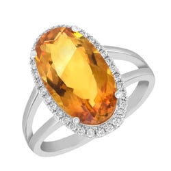 Goldring mit 5ct Citrin und Diamanten Aiofe